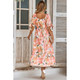 Women's Floral V-Neck Ruffle Midi Dress product