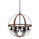 Rustic Vintage 6-Light Orb Chandelier with Bronze Finish product