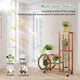 Costway 6-Tier Rolling Wooden Plant Stand Shelf product