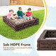 Kids' 2-in-1 HDPE Sandbox with Cover & Bottom Liner product