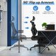 Mesh Swivel Office Chair with Flip-up Arms and Leather Seat product