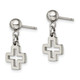 Stainless Steel Polished Cross Post Dangle Earrings product