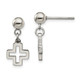 Stainless Steel Polished Cross Post Dangle Earrings product