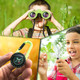 Binoculars for Kids, Set with Magnifying Glass And Compass (Green) product