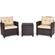 7-Piece Outdoor Wicker Chair Furniture Set with Gas Fire Pit Table product
