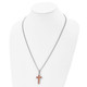 24-inch Stainless Steel Polished Wood Inlay Cross Necklace product