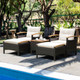 5-Piece Patio Conversation Set with Cushions, Coffee Table, & 2 Ottomans product