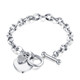 Women's 18K Gold Plated Dainty Toggle Heart Charm  Bracelet product