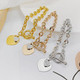 Women's 18K Gold Plated Dainty Toggle Heart Charm  Bracelet product