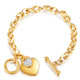 Women's 18K Gold Plated Dainty Toggle Heart Charm  Bracelet product