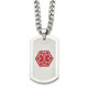Stainless Steel Medical ID Necklace with Red Enamel product