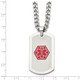 Stainless Steel Medical ID Necklace with Red Enamel product