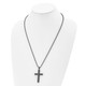 Stainless Steel Brushed and Polished 24-inch IP-Plated Cross Necklace product