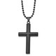 Stainless Steel Brushed and Polished 24-inch IP-Plated Cross Necklace product