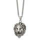 Stainless Steel Antiqued and Polished 24-inch Lion Head Necklace product