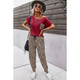 Women's Solid Leopard Top and Pants Set product