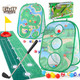 3 in 1 Golf Toys Set for Kids Sandbag Throwing Game with Golf Chipping Board, 12 Golf Ball, 1  Golf Clubs, Indoor Outdoor Birthday Gifts for Girls Boys product