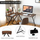 Costway 58'' x 44'' L-Shaped Gaming Desk with Monitor Stand product
