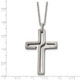 Antiqued 20-inch  Brushed Stainless Steel Cross Necklace product