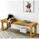 Outdoor Square-End 52'' Acacia Wood Bench (1- or 2-Pack) product