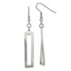 Polished Stainless Steel Twisted Rectangle Dangle Earrings  product