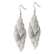 Stainless Steel Polished Leaves Dangle Earrings product