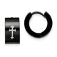 Stainless Steel IP-Plated 7mm Hinged Hoop Cross Earrings product
