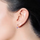 3/4CT Gemstone & Diamond Leverback Drop Earrings in 14K White Gold Filled product