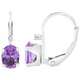 3/4CT Gemstone & Diamond Leverback Drop Earrings in 14K White Gold Filled product