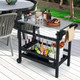 Movable Outdoor Dining Cart with Stainless Steel Tabletop product