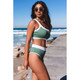 Women's Sasha One-Shoulder Patchwork High-Waisted Bikini Set product