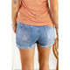 Women's Lina Distressed Ripped Rolled Hem Sky Blue Denim Shorts product