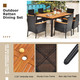 7-Piece Rattan Patio Dining Set with Stackable Chairs & Umbrella Hole product