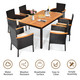 7-Piece Rattan Patio Dining Set with Stackable Chairs & Umbrella Hole product
