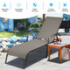 Outdoor Patio Lounge Chair Chaise Fabric with Adjustable Recliner product