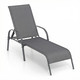 Outdoor Patio Lounge Chair Chaise Fabric with Adjustable Recliner product