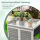 Garden Potting Bench Table with 2 Storage Shelves & Metal Tabletop product