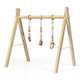 Foldable Wooden Baby Gym with 3 Wooden Baby Teething Toys product