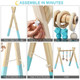 Foldable Wooden Baby Gym with 3 Wooden Baby Teething Toys product