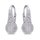 Nearly 1/2-Carat Diamond Double Halo Leverback Hoop Earrings product