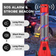 Car Safety Hammer Flashlight  LED High Lumens Rechargeable Solar Powered Escape Kit, Window Glass Breaker and Seatbelt Cutter(Red) product