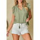 Women's Keira V-Neck Flutter Sleeve Textured Blouse product