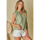 Women's Keira V-Neck Flutter Sleeve Textured Blouse product