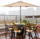 Beige 9-ft or 10-ft 6-Rib Outdoor Tilt Umbrella with Crank product