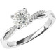 14K White Gold 4-Prong Petite Twisted Vine 1.0CT Moissanite Ring product
