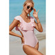 Bonnie Ruffle Overlapping Backless One-Piece Bathing Suit product