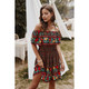 Women's Boho Blossom Off-Shoulder Dress product
