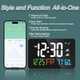 Digital Alarm Clocks for Bedrooms,Dual Alarms,Temperature,Humidity,Date,Snooze,Accurate time,Easy to Read For Kid Elder(White) product