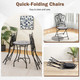 3-Piece Patio Bistro Set with Round Table & 2 Folding Chairs product