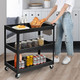 3-Tier Utility Cart with Steel Frame and Four Wheels product